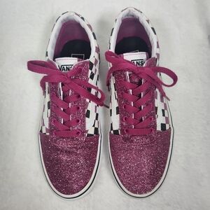 Vans Kids Sneakers - Pink and Black Checkered Size 4.5